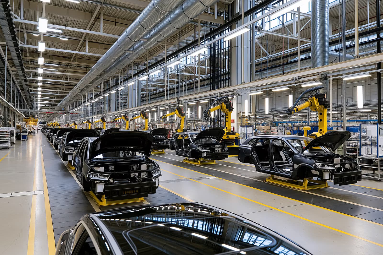 Ramiona robotyczne zatrzymały się nad niedokończonymi karoseriami samochodów na linii montażowej Volkswagena, podczas gdy spór o zamknięcie zakładów VW trwa
